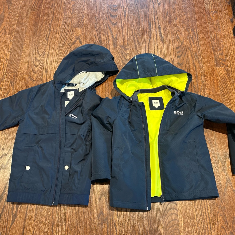 BOSS boys hooded navy Jackets size 6 - set of 2